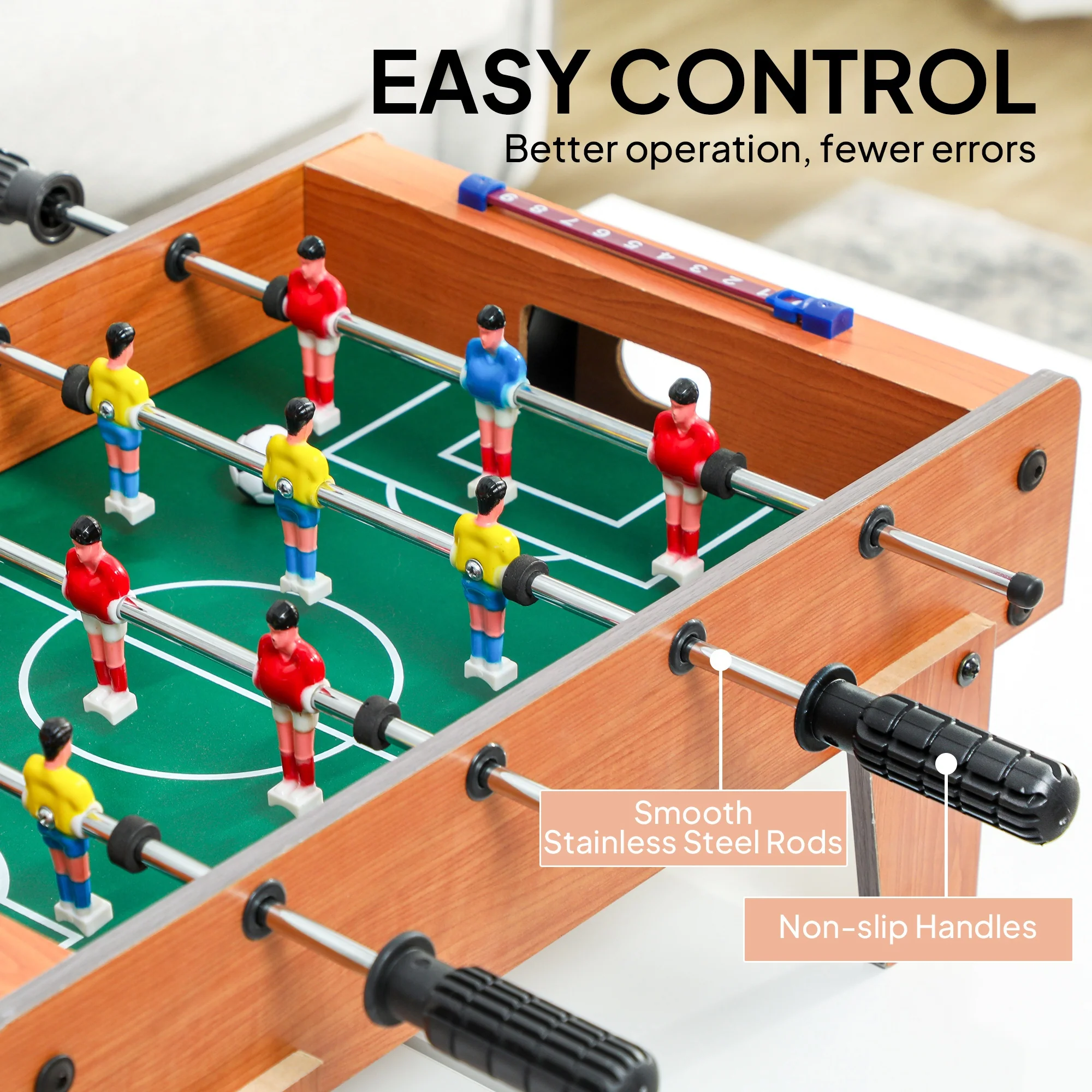 SPORTNOW 20 in Table-top Foosball Table for Kids, Table Football Game - Image 6