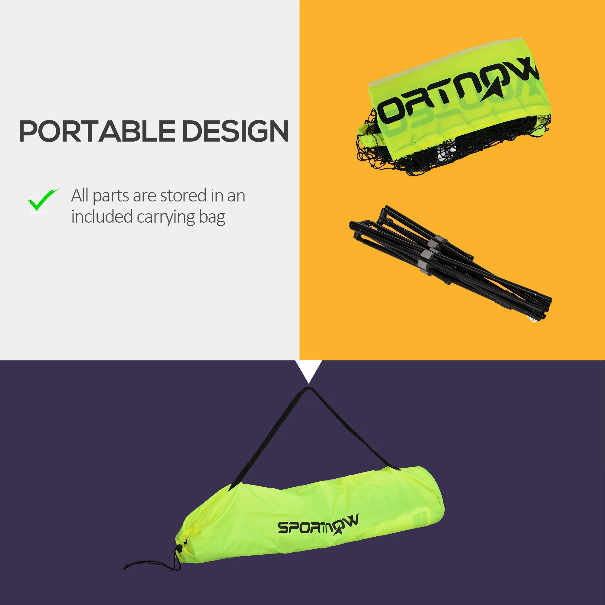 SPORTNOW 4m Badminton Net, Adjustable Sports Net For Tennis, Volleyball - Image 4