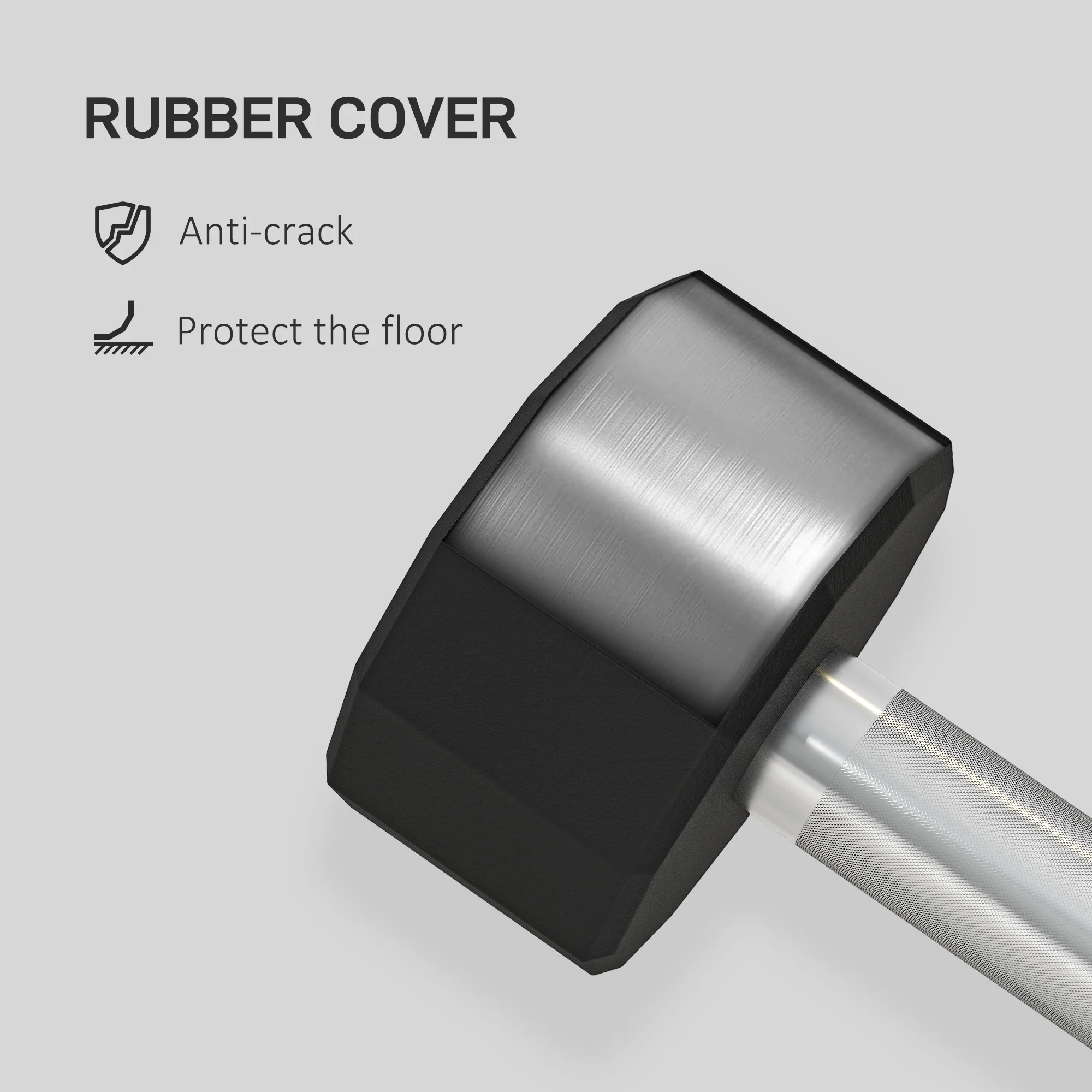 2 X 10kg SPORTNOW Dumbbells Weights Set With 12-Sided Shape And Non-Slip Grip - Image 4