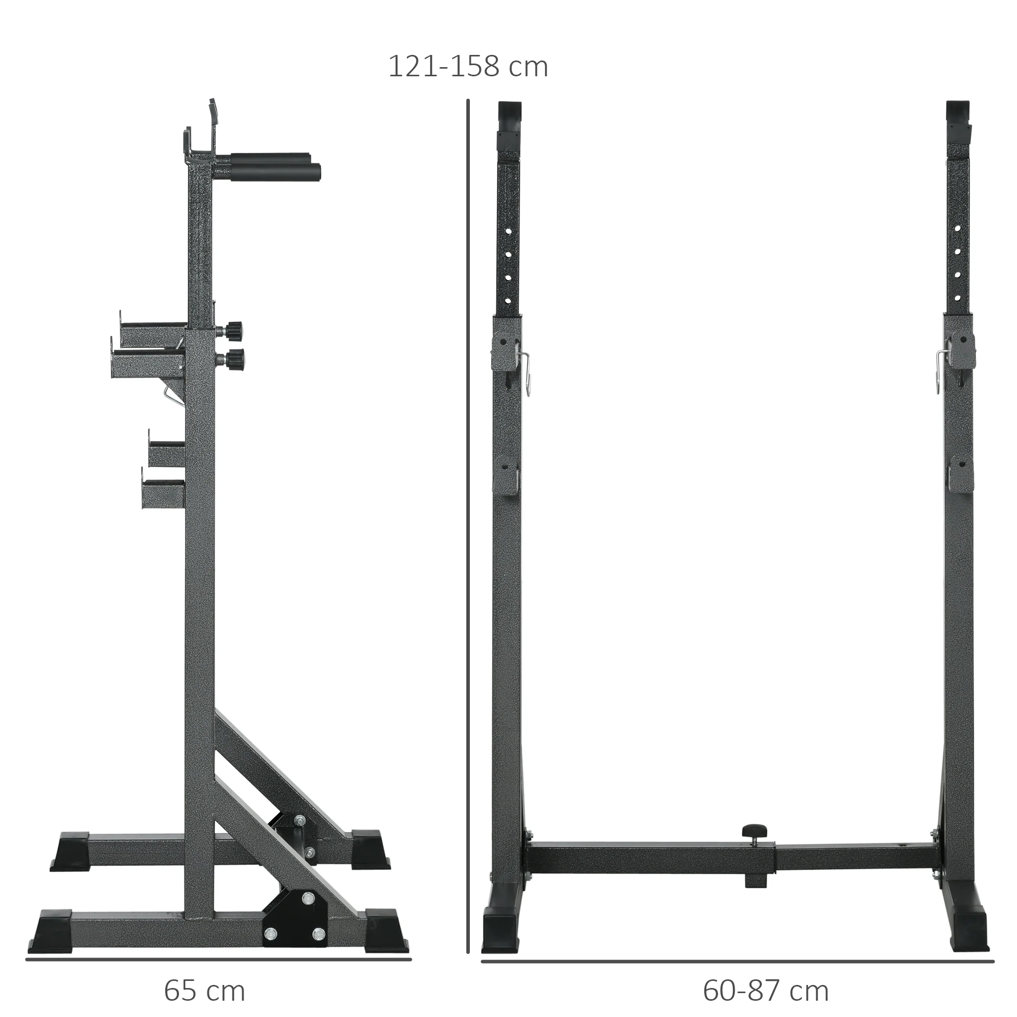 SPORTNOW Heavy Duty Squat Rack, Adjustable Weight Barbell Stand, for Home, Gym - Image 5