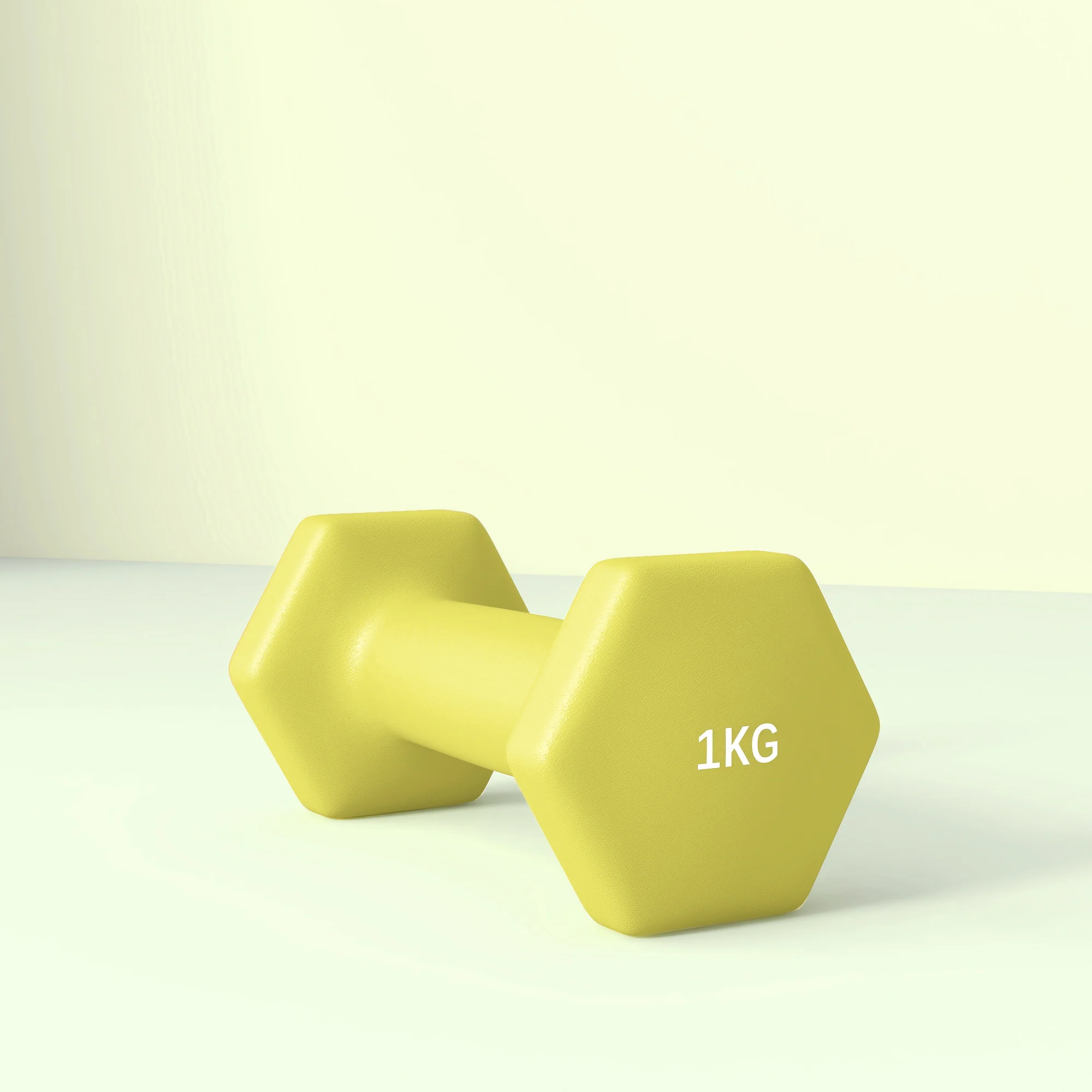 SPORTNOW Set of 2 Hexagonal Dumbbells Weights Pair, 2 x 1kg, Yellow - Image 7