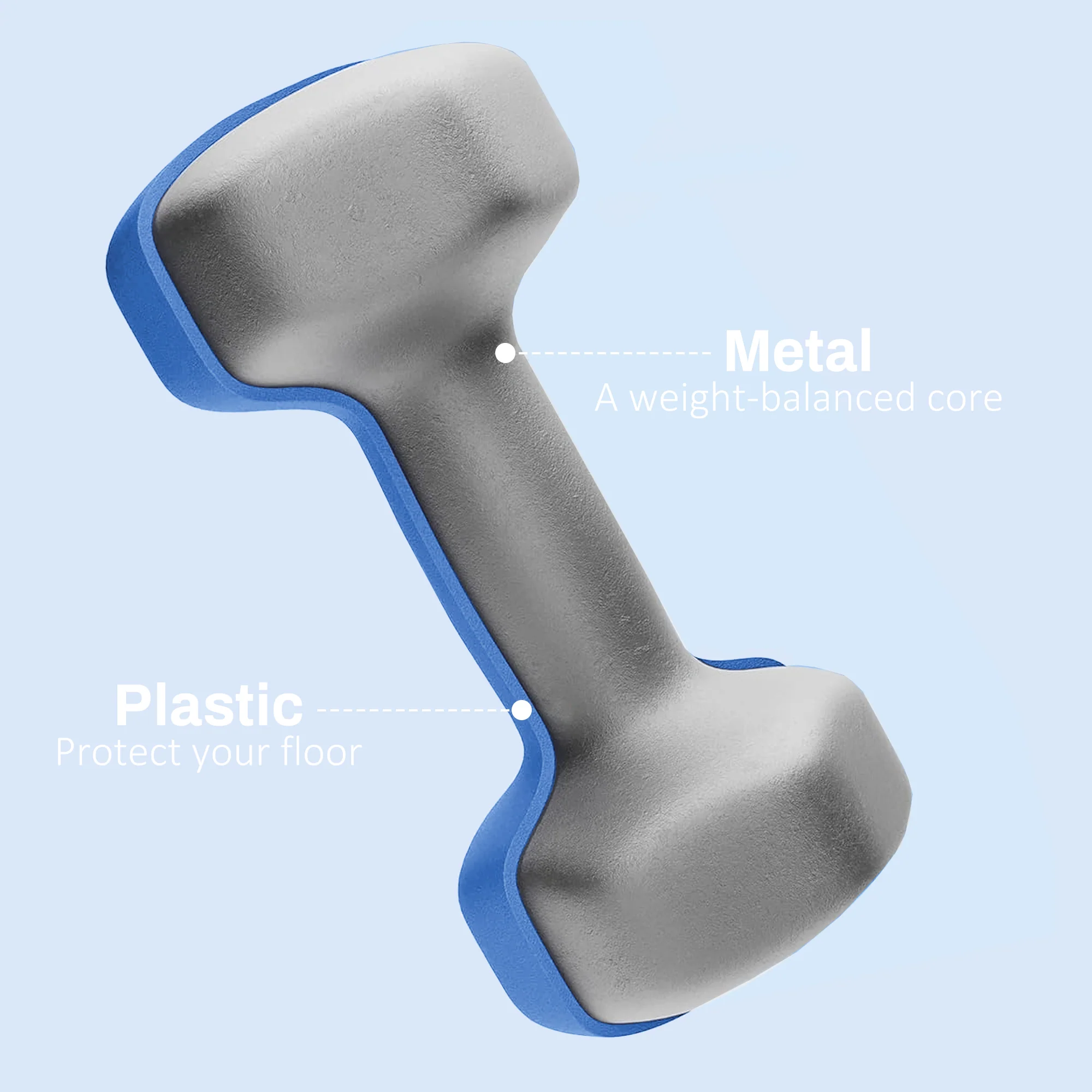 SPORTNOW Set of 2 Hexagonal Dumbbells Weights Pair, 2 x 2kg, Blue - Image 4