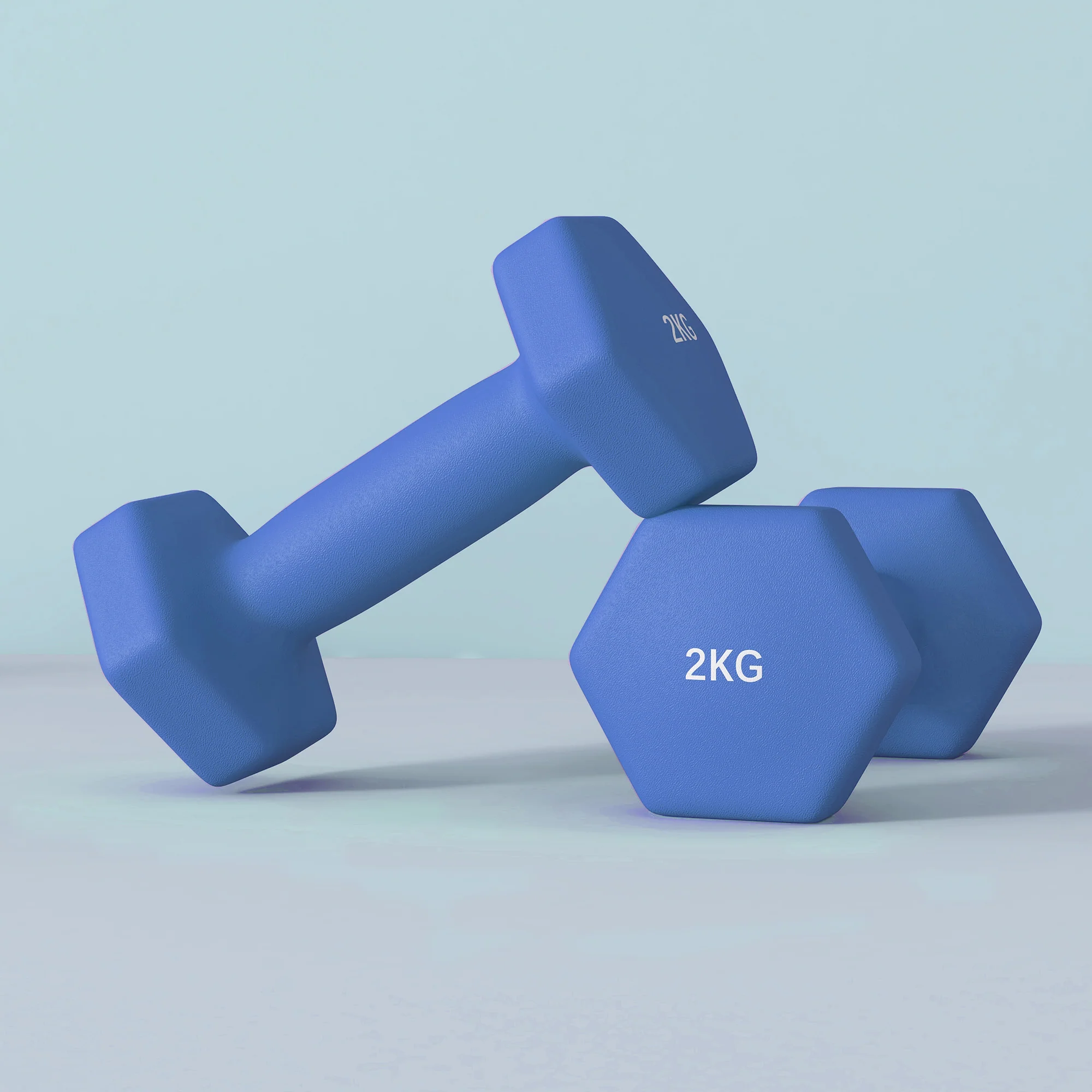 SPORTNOW Set of 2 Hexagonal Dumbbells Weights Pair, 2 x 2kg, Blue - Image 7