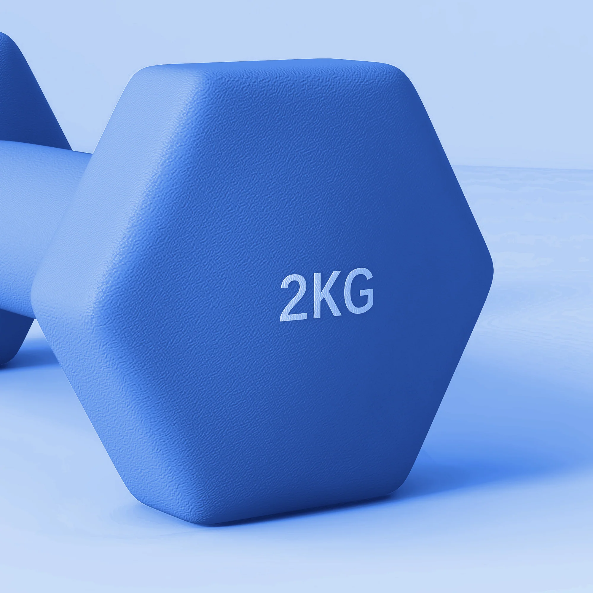 SPORTNOW Set of 2 Hexagonal Dumbbells Weights Pair, 2 x 2kg, Blue - Image 8