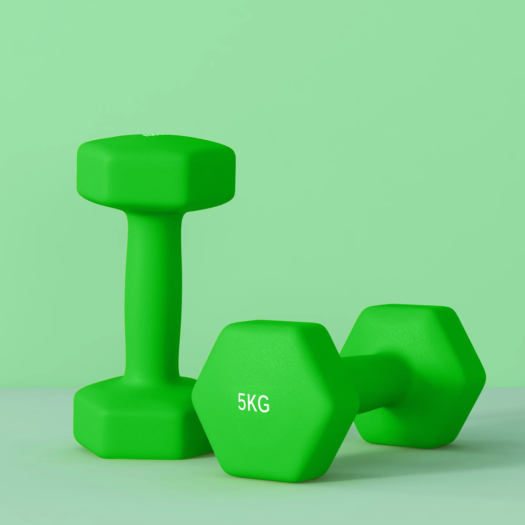 SPORTNOW Set Of 2 Hexagonal Dumbbells Weights Pair, 2 X 5kg, Green - Image 8