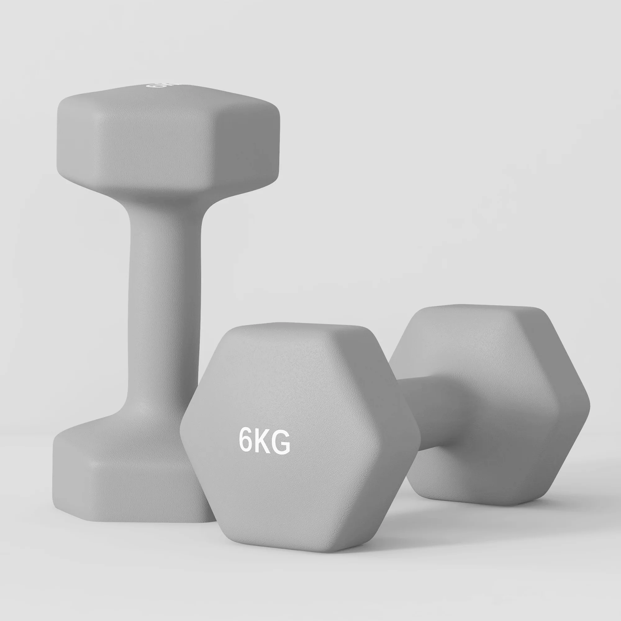 SPORTNOW Set of 2 Hexagonal Dumbbells Weights Pair, 2 x 6kg, Grey - Image 8