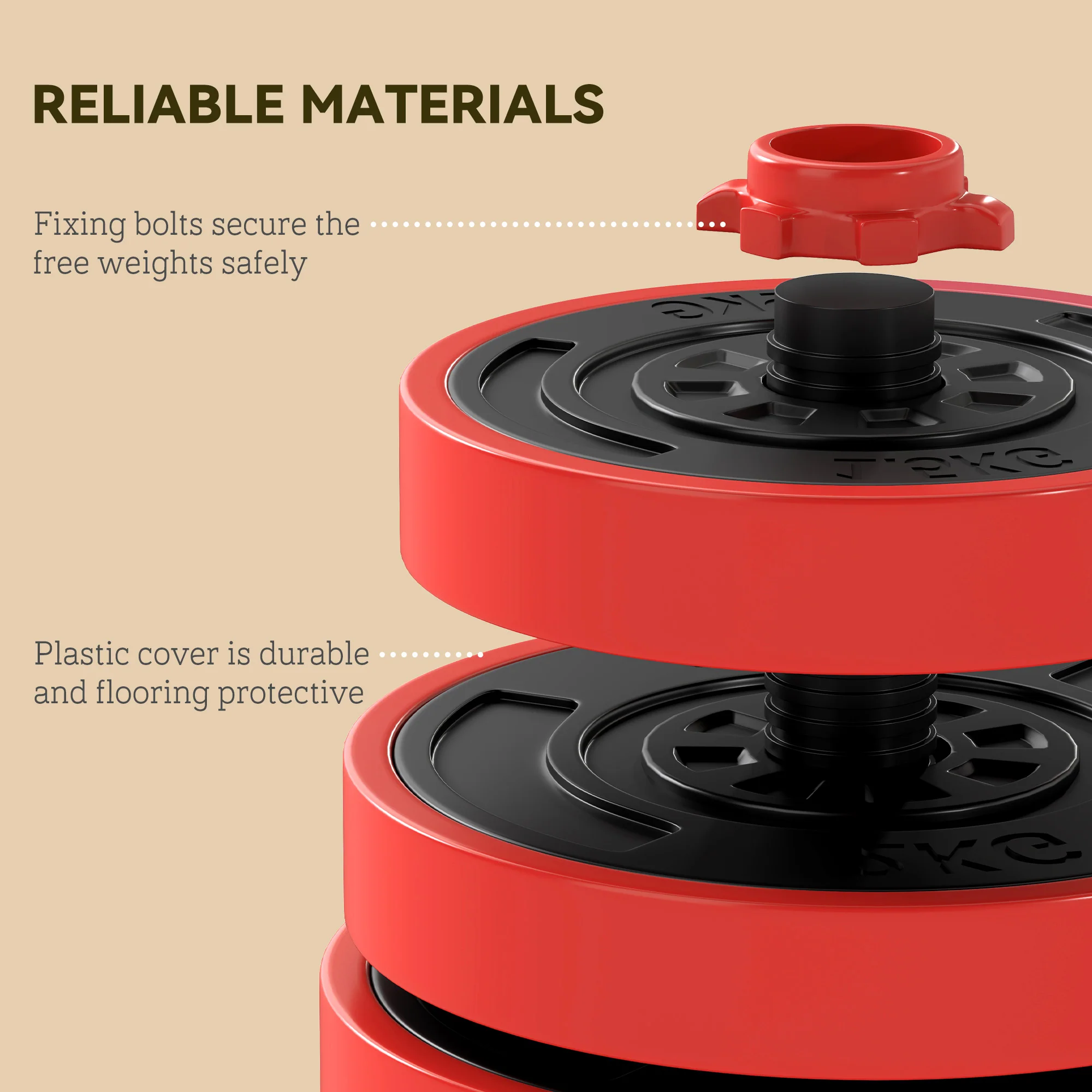 SPORTNOW Weight Dumbbells Set, Barbell, Kettlebell, Push Up Stand, 30kg - Image 7