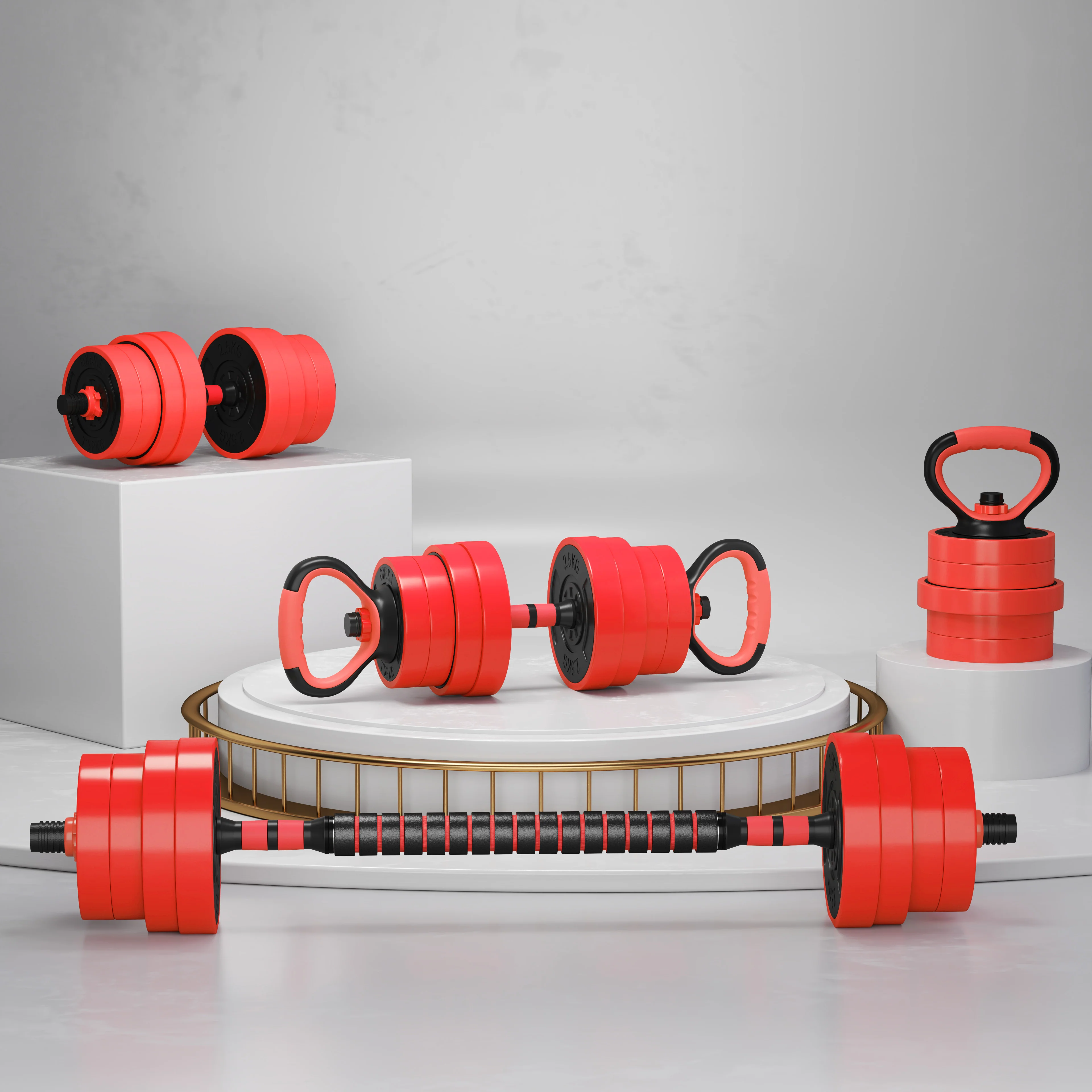 SPORTNOW Weight Dumbbells Set, Barbell, Kettlebell, Push Up Stand, 30kg - Image 8