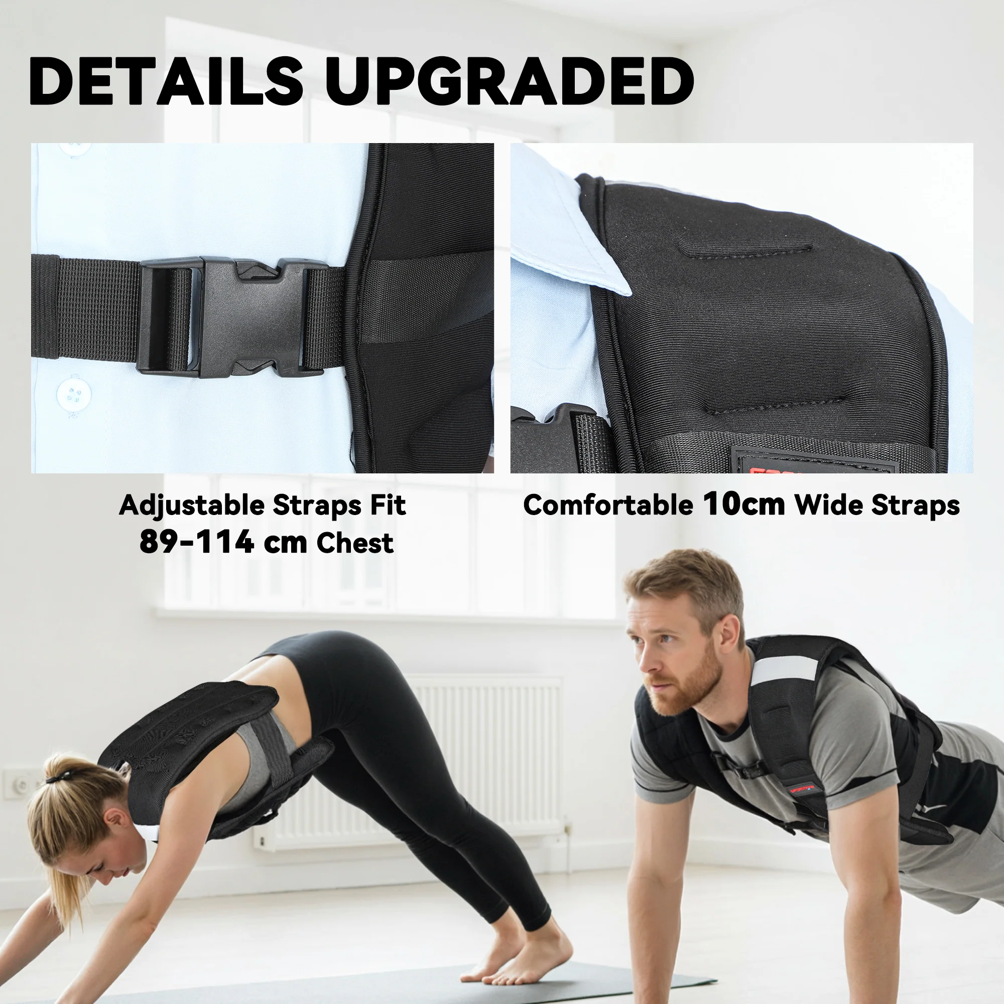 SPORTNOW Weighted Vest With Adjustable Straps And Reflective Strips - Image 4