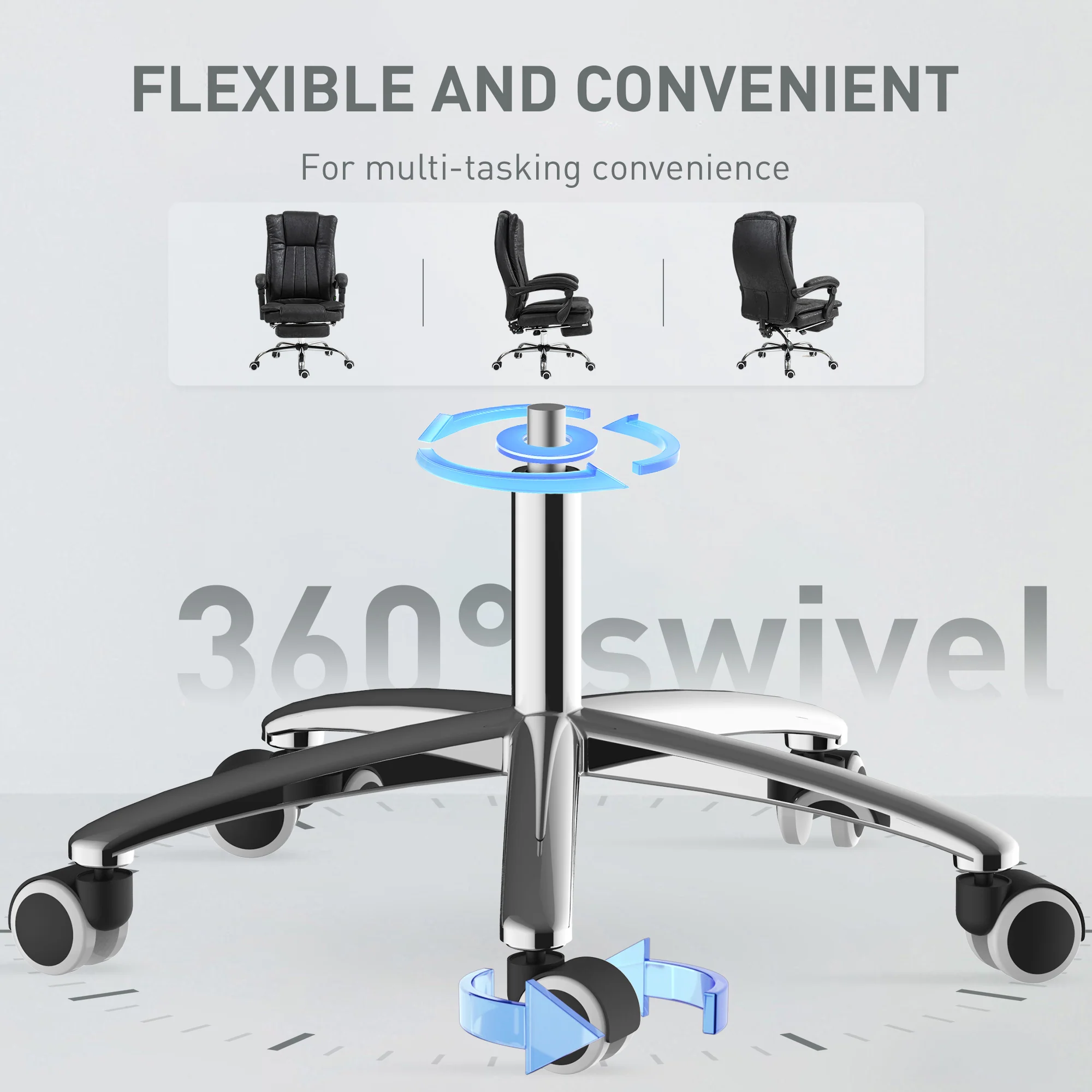 Vinsetto Executive Office Chair Computer Desk Chair For Home W/ Footrest, Black - Image 6