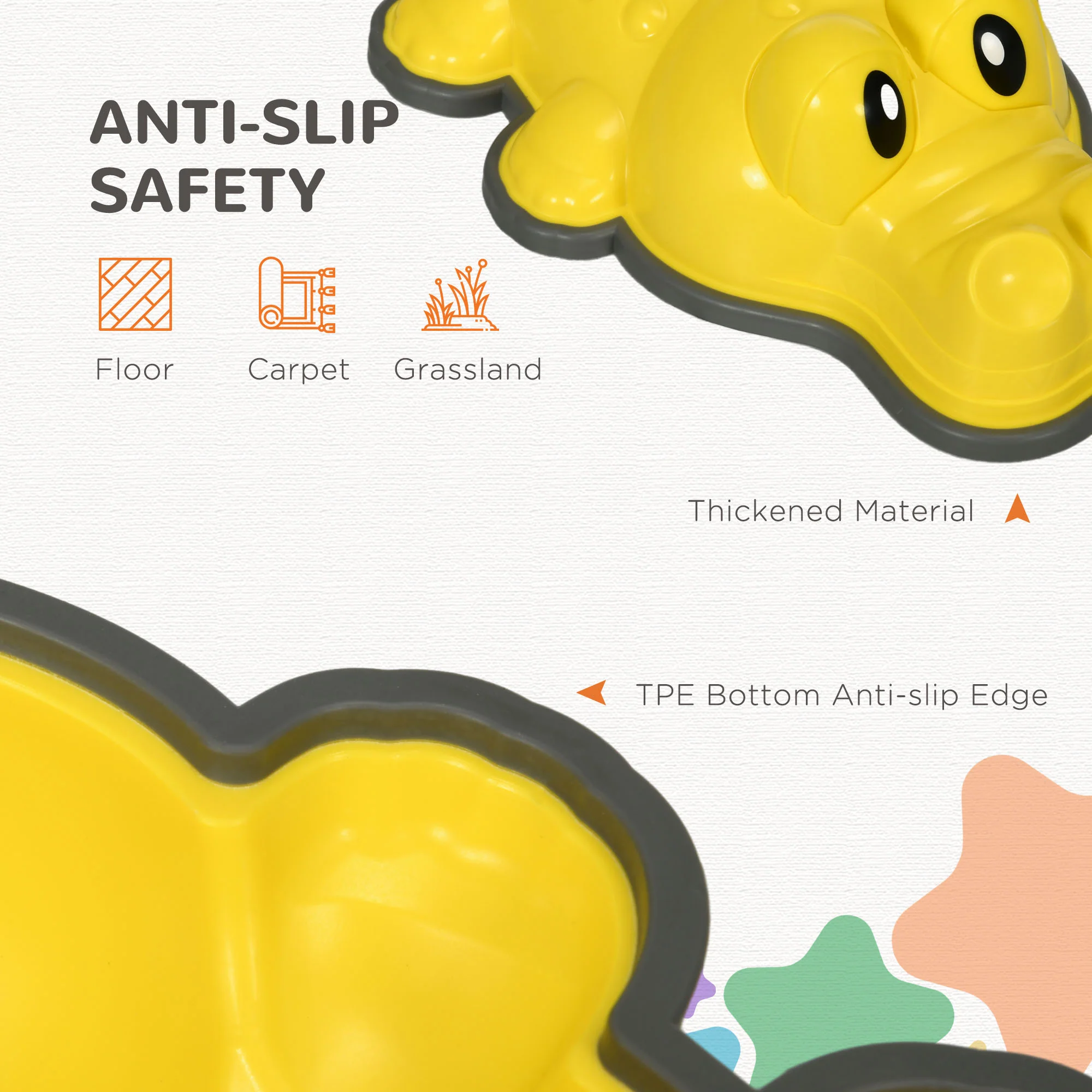 ZONEKIZ 9PCs Kids Stepping Stones w/ Anti-Slip Edge, Indoor and Outdoor - Image 4